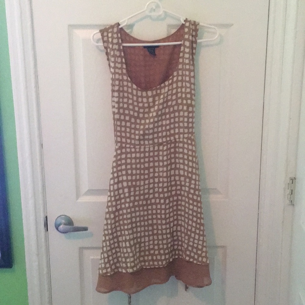 Brown Square Cotton/Poly Sundress